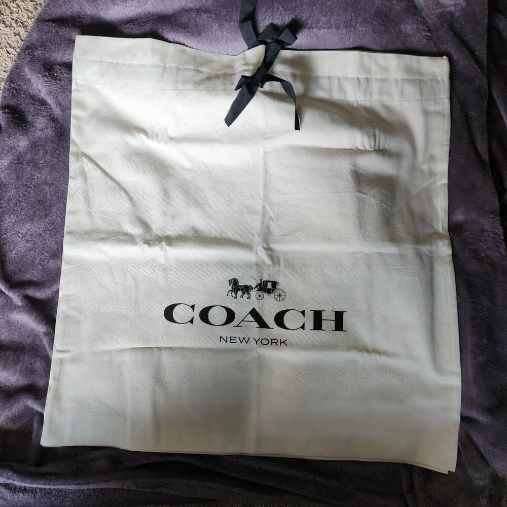 Coach Cream and Black Logo Dust Bag